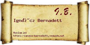 Ignácz Bernadett névjegykártya